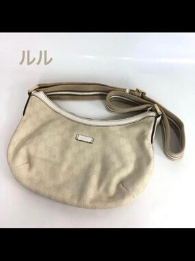 Gucci Cream/Beige Monogram Shoulder Bag